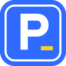 A blue P sign with one yellow bay line. The only sign in town that means good news.
